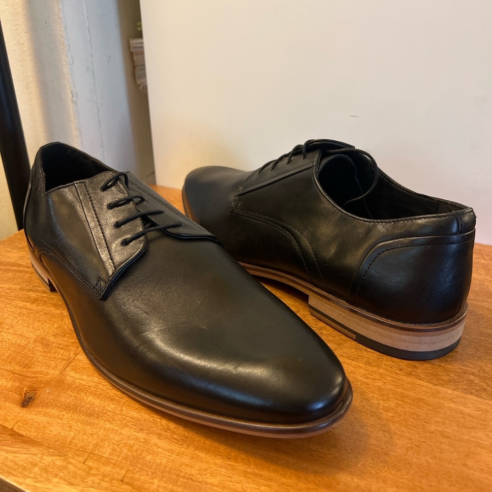 ASOS Design Black Leather Oxford Dress Shoes Mens Size 14